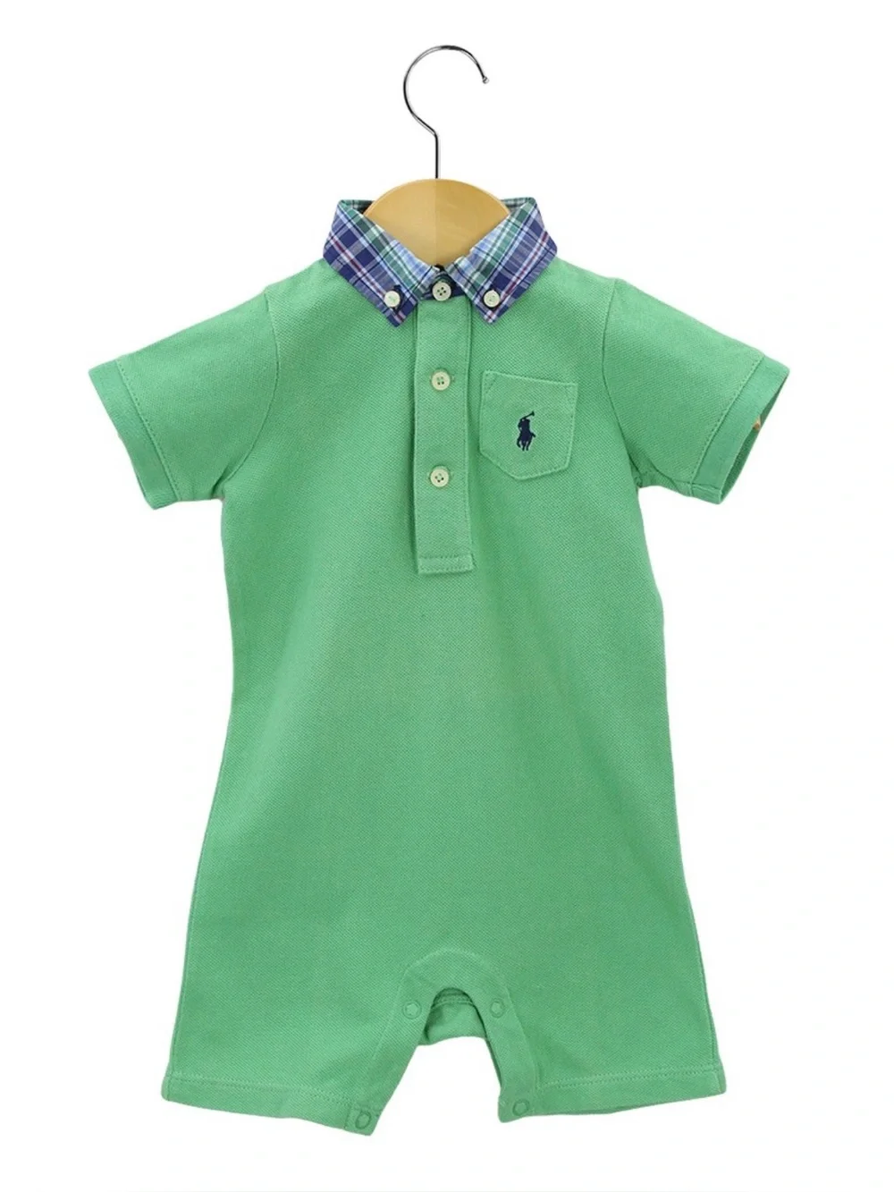 RALPH LAUREN Baby Boy Mesh Cotton Polo Shortall Romper - 6M